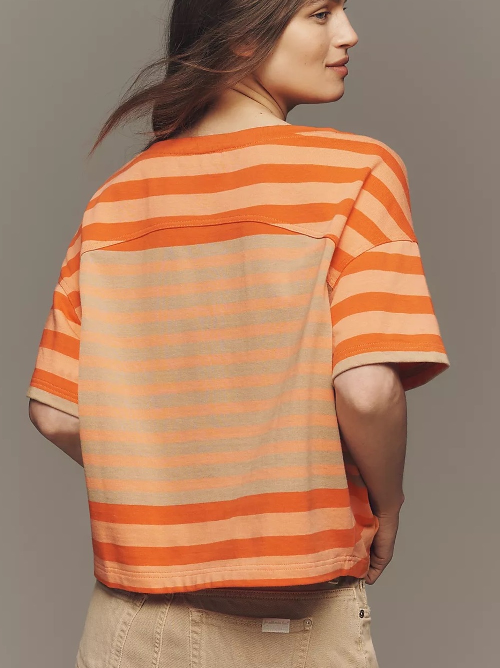 NWOT Anthropologie Maeve Cotton Fisherman Stripe Tee Size Medium - Picture 2 of 12
